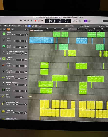 midi sporen in muziek productie programma logic