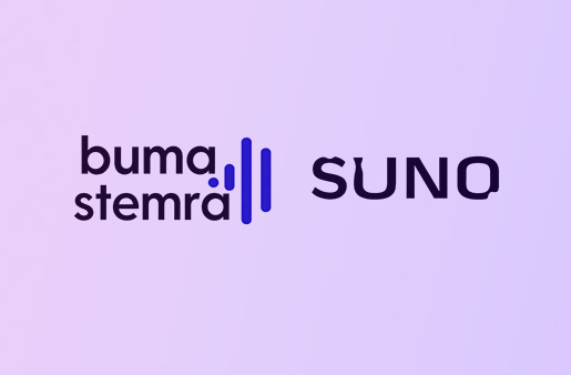 Buma/Stemra-logo naast Suno-logo als visuele verwijzing naar auteursrecht en AI-muziek in Nederland